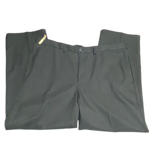 NEW Haggar Pants Mens Size 42x30 Dark Gray Mini Houndstooth Classic Fit COMFORT